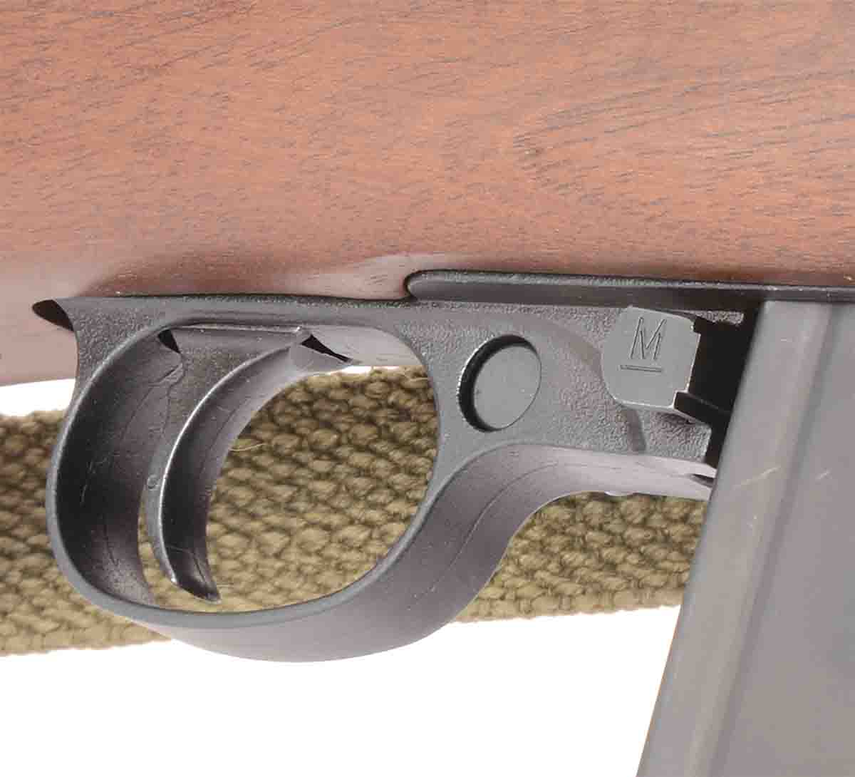 Inland’s M1 .30 Carbines use the older- style, push-button safety of early World War II M1 Carbines.